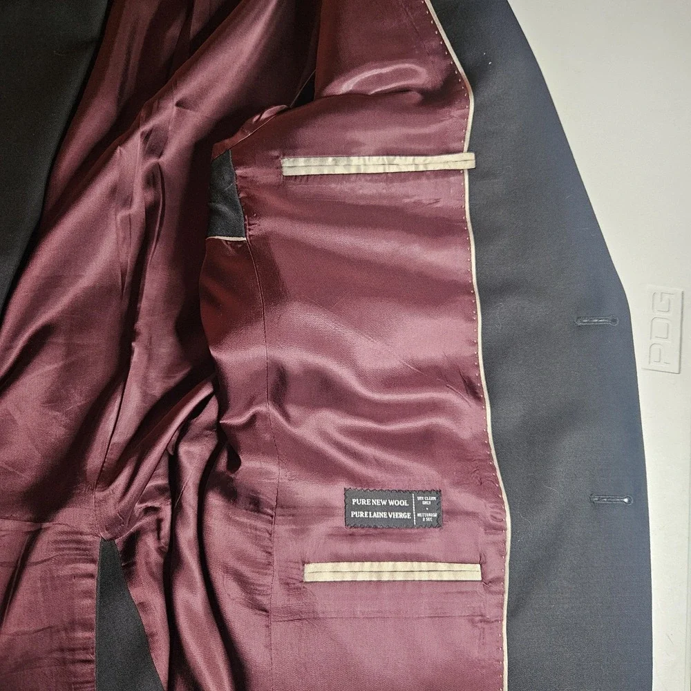 Lords‎ Of London Patrick James Men Wool Earl Jacket 44R Black Blazer Gold Button